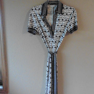 Like New Trina Turk Brown N Cream Dress